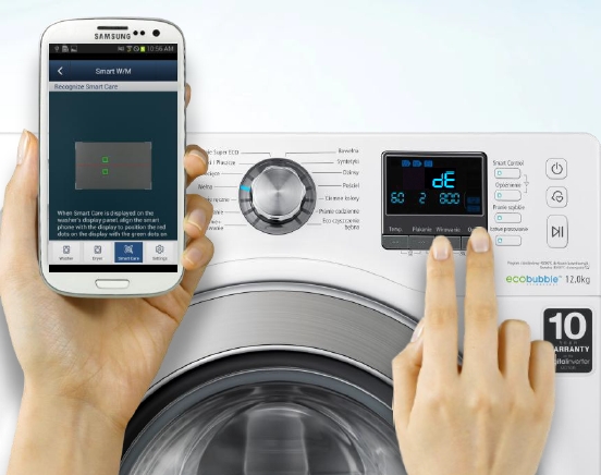 Smartfony obsługujące pralkę Samsunga
